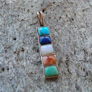 Sterling silver multi stone pendant